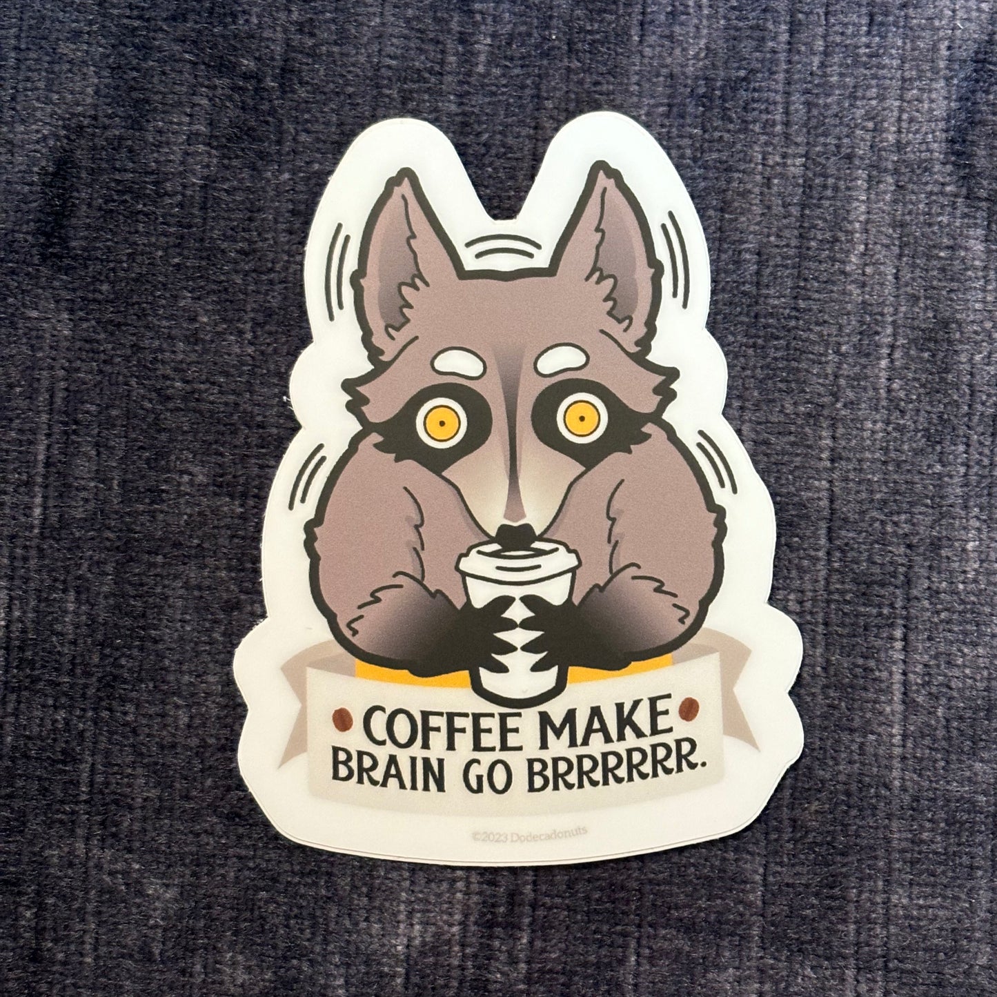 Coffee Raccoon Sticker