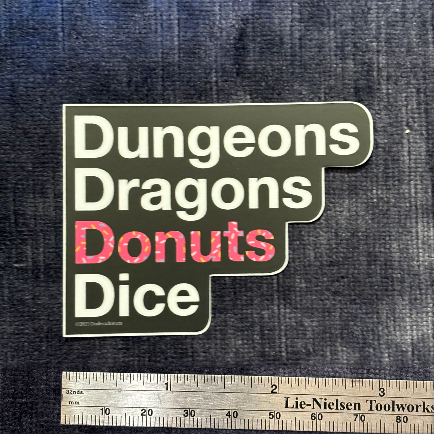 Dungeons, Dragons, Donuts, Dice Sticker