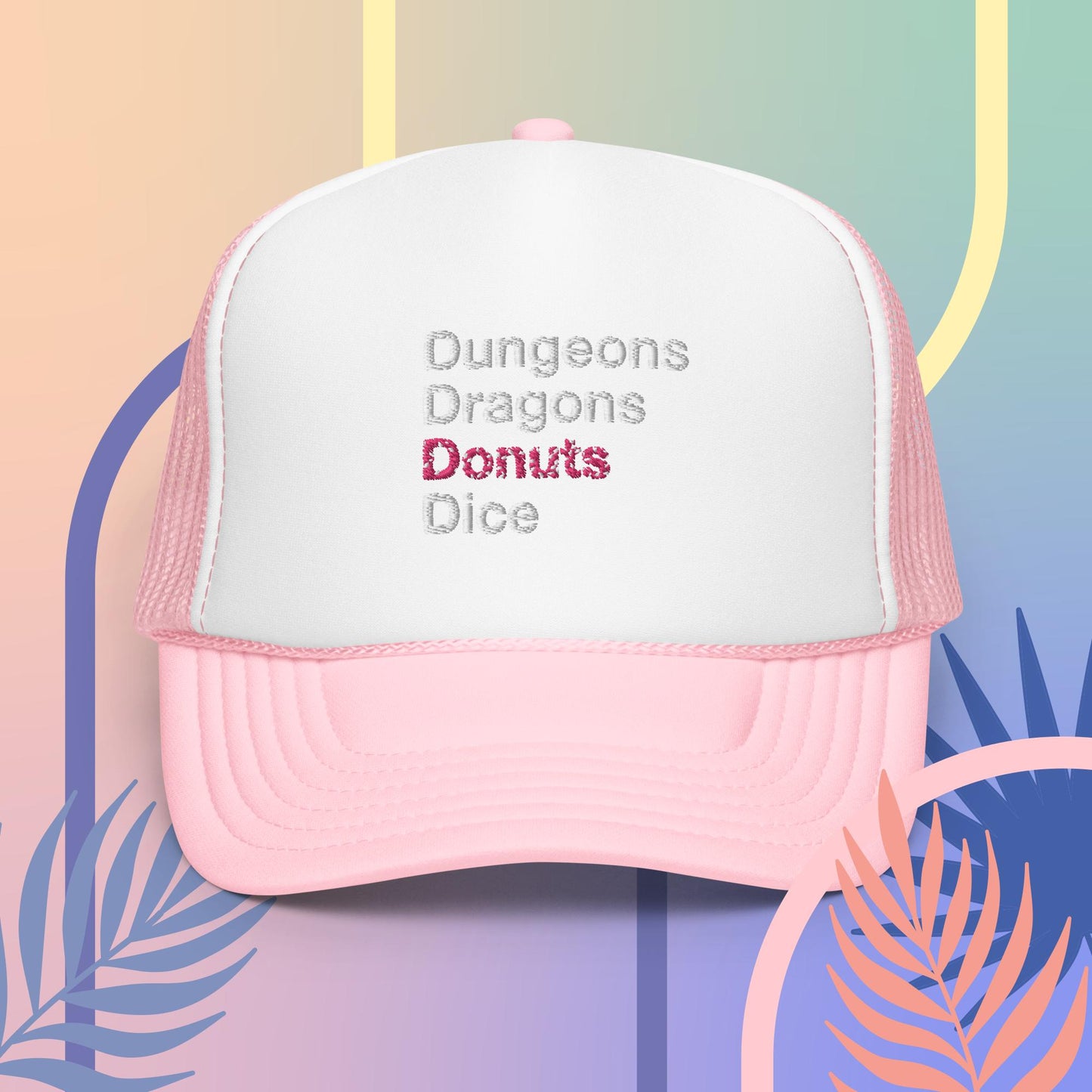 Dungeons, Dragons, Donuts, Dice Trucker Hat