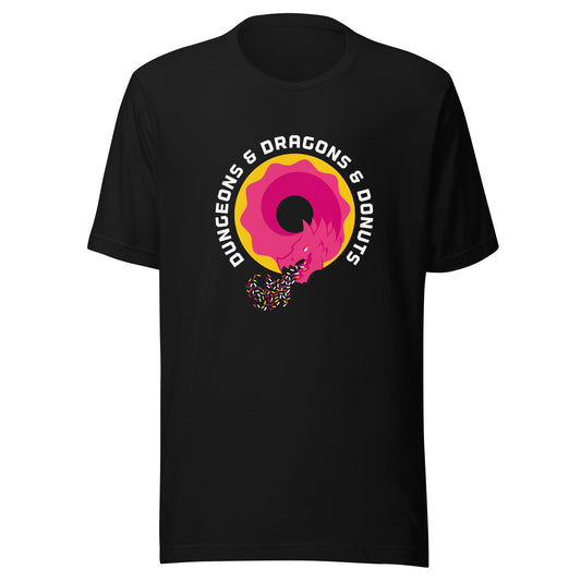 Dungeons & Dragons & Donuts T-shirt – Large Sizes