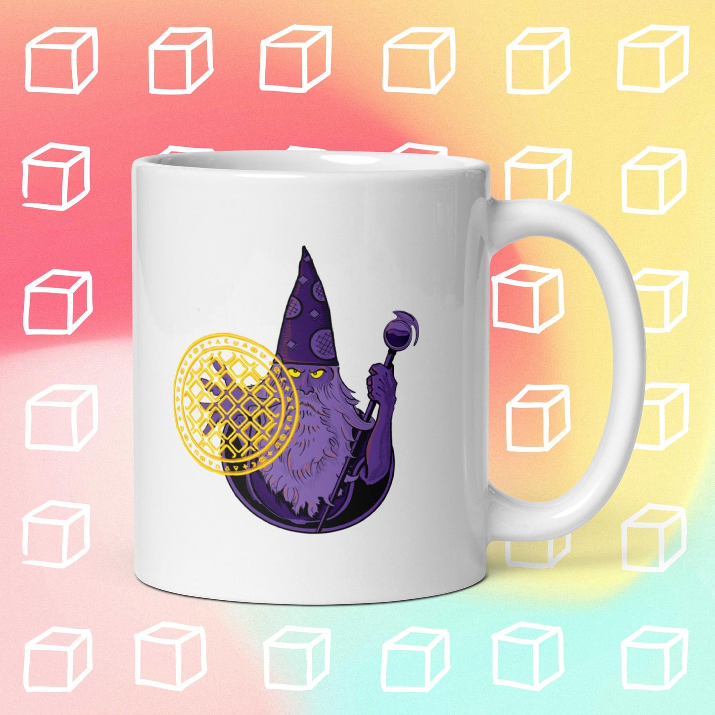 White Waffle Wizard Mug